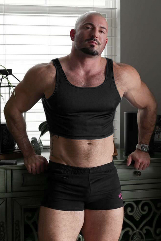 JJ Dry-Cool Crop Tank Top - Black