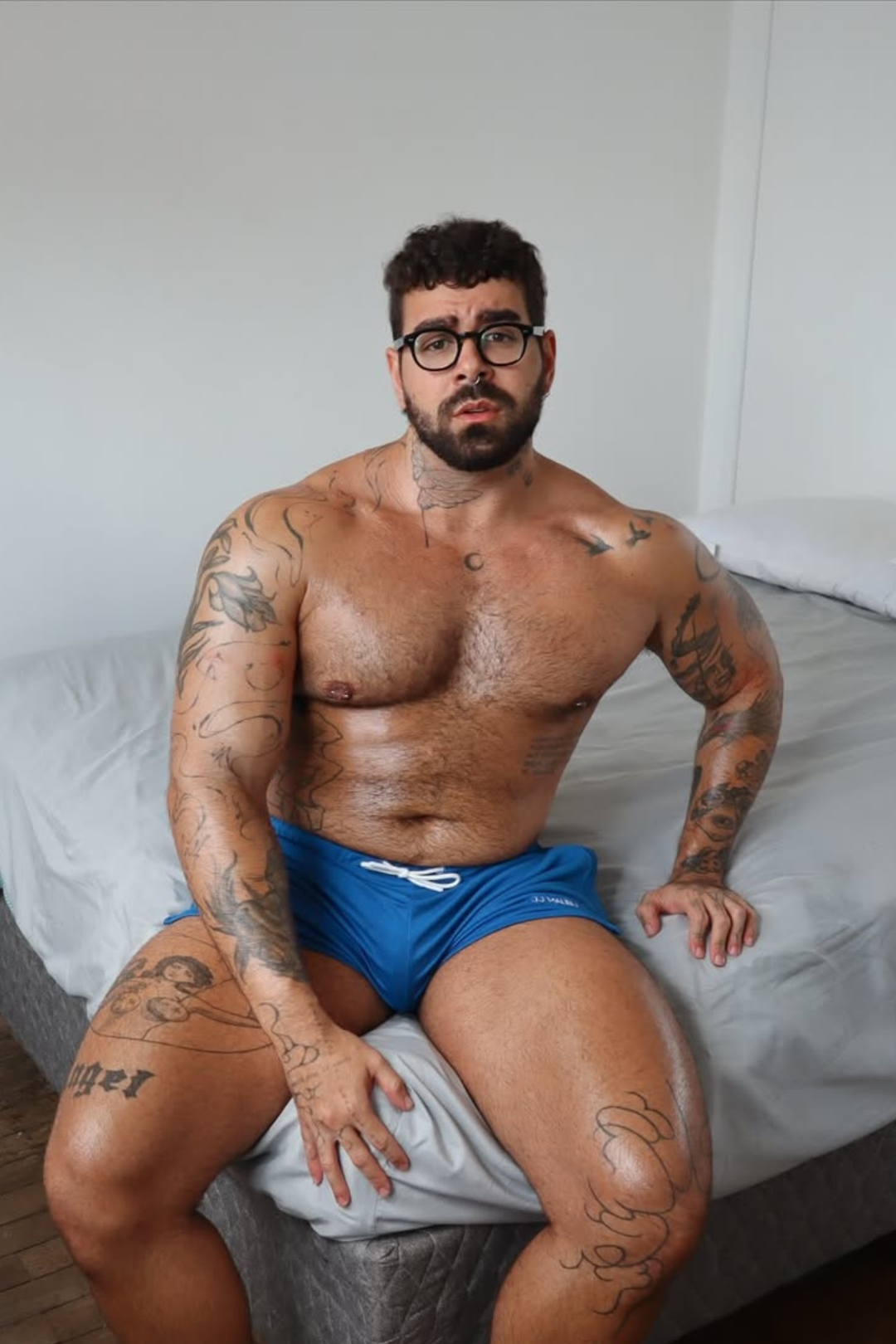 For-the-Night 2" Gym Short Shorts with Drawstring - Solid Blue