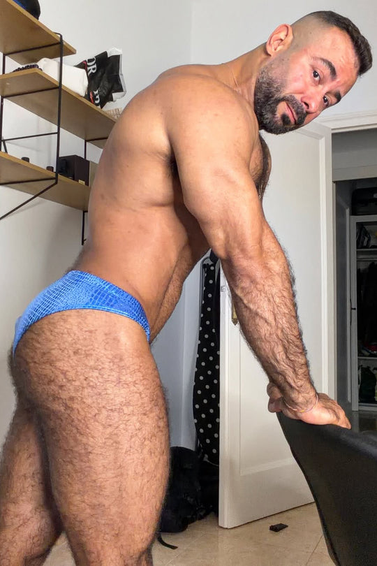 Metallica Brief with Bulge Pouch - Blue Croc