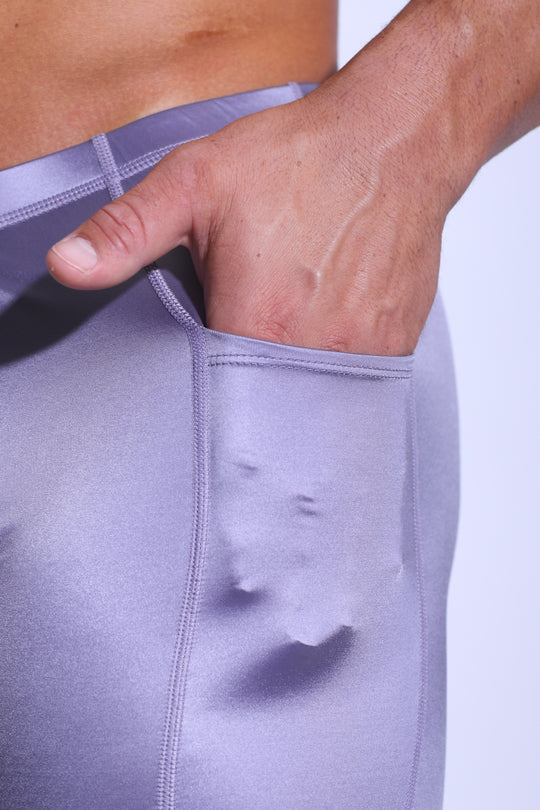 Lustrous Scrunch-Butt 6.5" Bike Shorts - Lavender