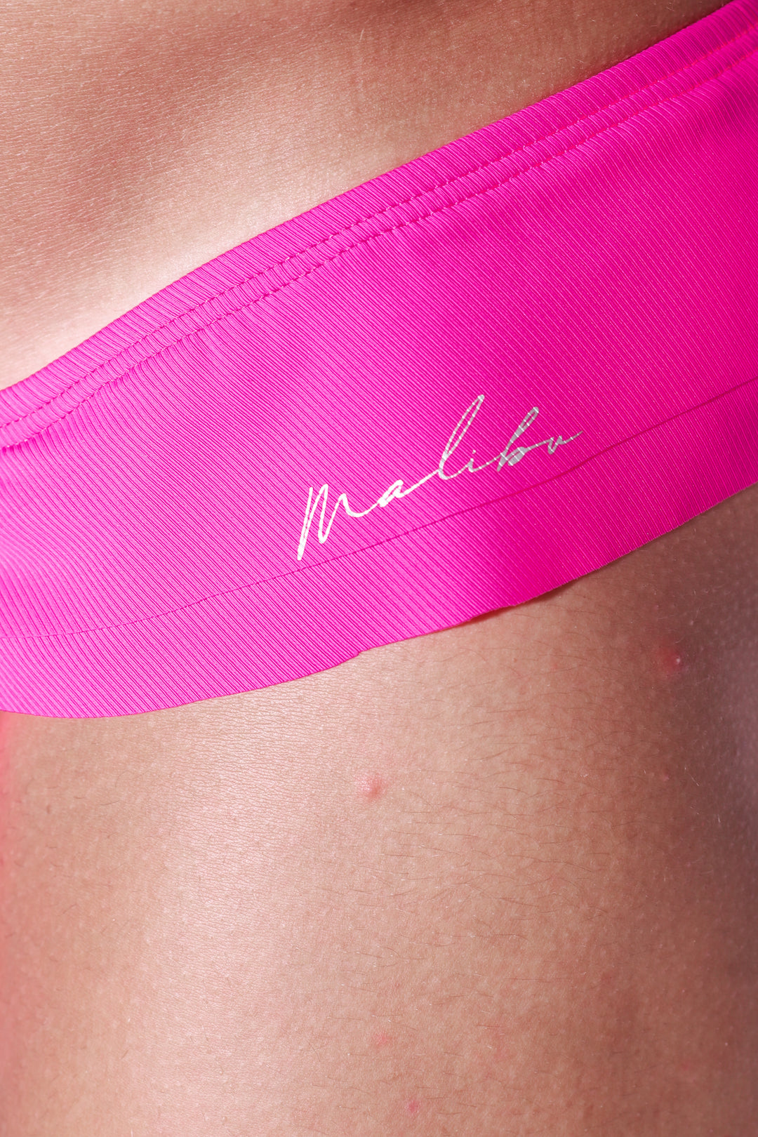 Ruffle-Trim Athletic Hybrid Swim Thong - Hot Pink