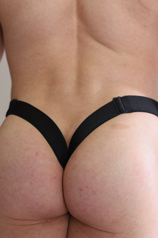 Deep Back V Jockstrap - Obsidian Black
