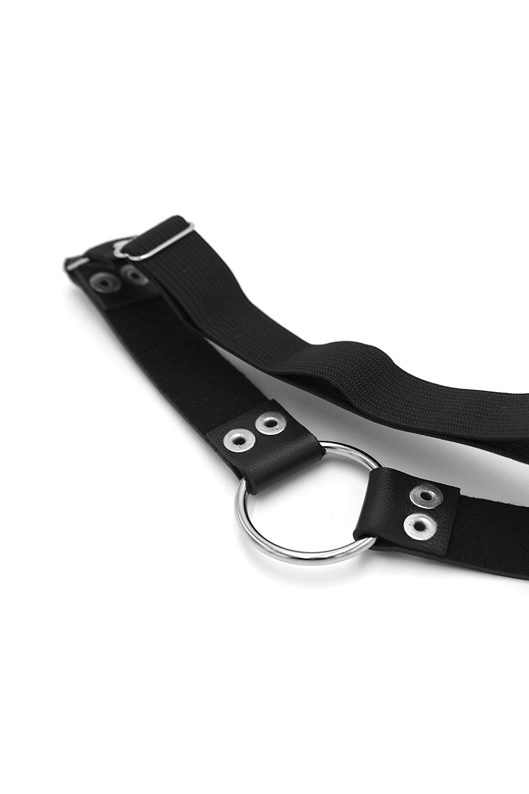 Vegan Leather Ring Leg Bands - Black