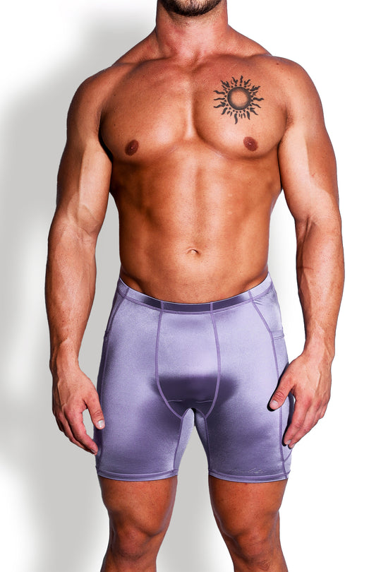Lustrous Scrunch-Butt 6.5" Bike Shorts - Lavender