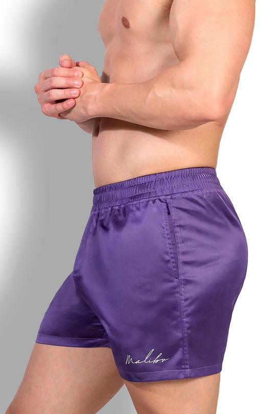 ShimmerFlex Active Shorts - Plum