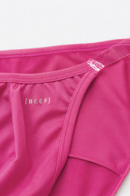 Clear Side Satin Briefs - Hot Pink