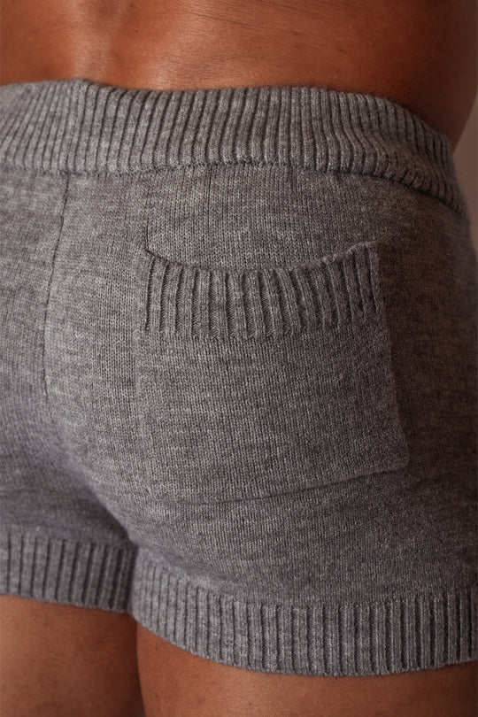 Plush Knit Babe Shorts - Dark Grey