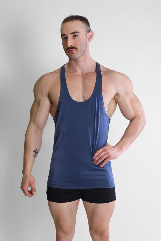 Gym Bae Classic Workout Stringer - Navy