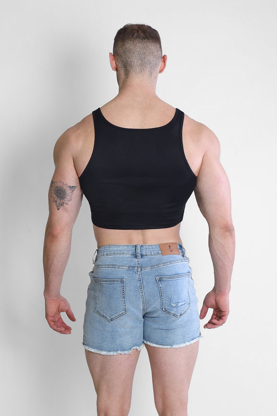 JJ Dry-Cool Crop Tank Top - Black