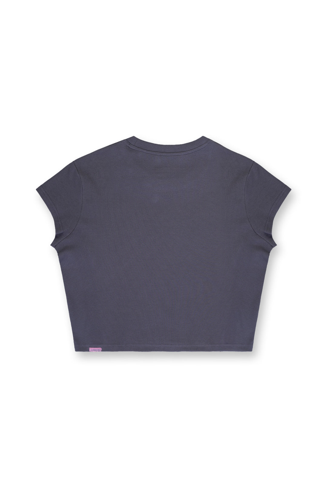 Cap Sleeve Rib Knit Crop Top - Storm Grey